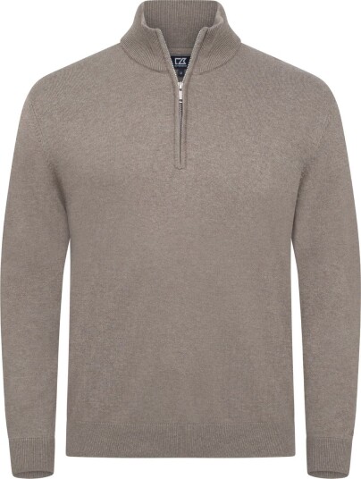Cutter & Buck Oakville Half Zip Sweater Golfgenser herre Nougat Melange (834) XXX Large