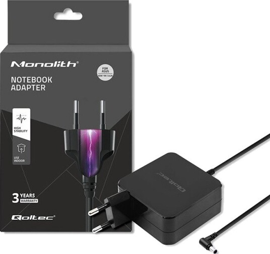 Qoltec 51745 Strømadapter for Asus laptop 65W 19V 3.42A Svart