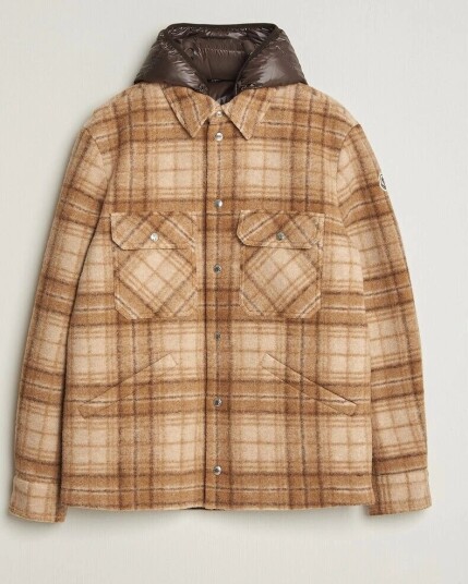 Moncler Nyvalin Shirt Jacket Brown Check