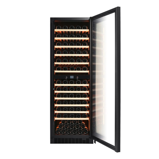 Pevino Majestic 123 flasker 2 kjølesoner Svart glasfront Pevino Majestic 123 flasker 2 kjølesoner Svart glasfront