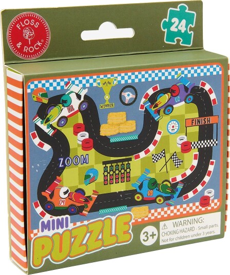 Floss & Rock Mini Puzzle 24 Pcs. - Cars - RED - 15X10X4