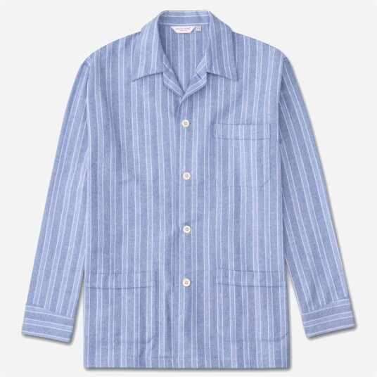 Derek Rose Arran Brushed - Blue Stripes