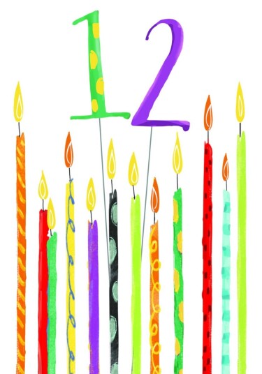 Kort Bday 12 candles