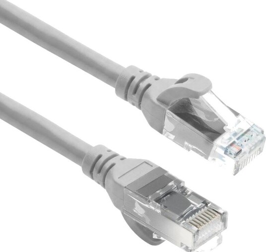 ACT Nettverkskabel Cat6A U/UTP TPE RJ45 Ultrafleksibel 0.25 m Grå