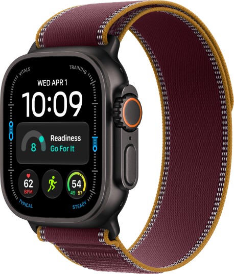 Apple Watch Ultra 4 GPS + Cellular 49mm Black Titanium Case with Burgundy Trail Loop M/L