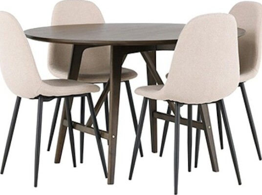 Spisegruppe Venture Home Kaseidon Ø100 cm med 4 stk Polar Stoler