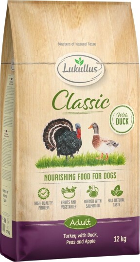 Lukullus Tørrfôr Classic & And Sparepakke Ny Oppskrift Kalkun 2 X 12 kg