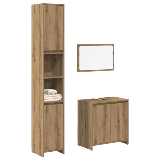Baderomsmøbler 3 deler artisan eik konstruert tre 8721158714923 Baderomsmøbler 3 deler artisan eik konstruert tre 8721158714923