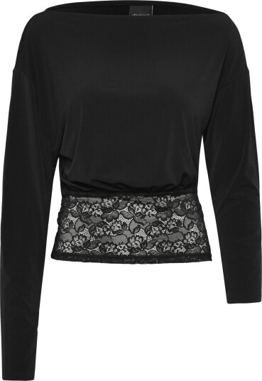 Gina Tricot Slouchy Lace Top Black L Gina Tricot Slouchy Lace Top Black L