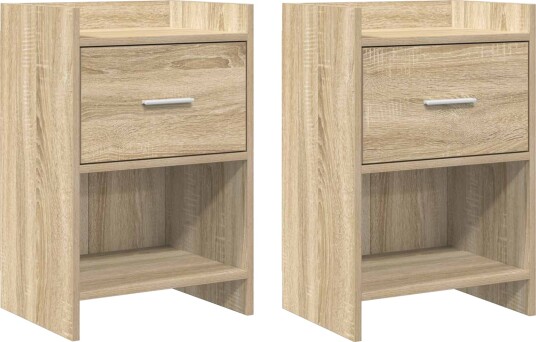  Nattbord 2 pcs Sonoma eik 40 x 30 x 60 cm Konstruert tre
