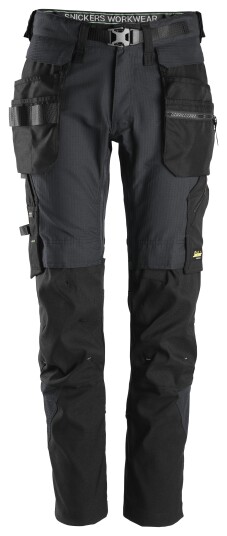 Snickers Workwear 6972 FlexiWork Arbeidsbukse stålgrå/svart, med stretch Stålgrå/Svart, Klær