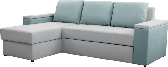 Herosa 3 seters Sovesofa med Divan med Oppbevaring Blå/Grå