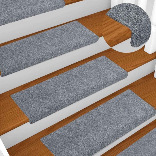 vidaXL Selvklebende trappematter 10 stk lysegrå 65x21x4 cm nålestempel