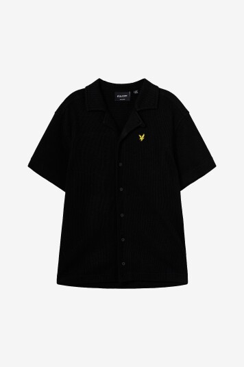 Lyle & Scott Skjorte SS Waffle Shirt Svart