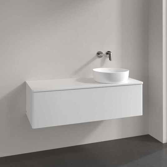 Villeroy & Boch Antao Servantskap med 1 skuff 120x50x36 cm u/lys Hvit Høyglans Villeroy & Boch Antao Servantskap med 1 skuff 120x50x36 cm u/lys Hvit Høyglans