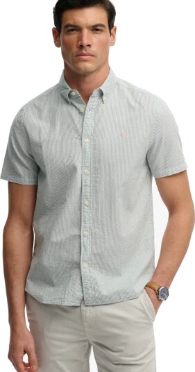 Superdry Classic Seersucker S/S Shirt   Green   XL
