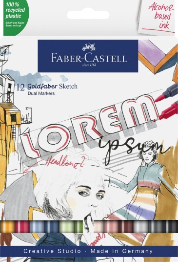 Faber-Castell Sketch Marker Goldfaber wallet 12 pcs 164712 Faber-Castell Sketch Marker Goldfaber wallet 12 pcs 164712