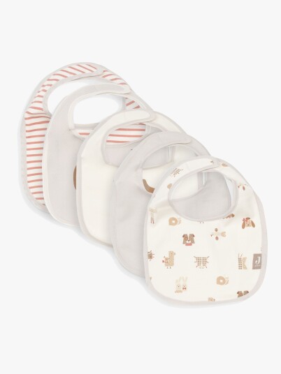 Jollein Bandana Tøysmekke Vanntett 5 Pakk Animal Friends