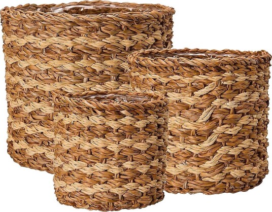 Wikholm Form Belle Stripe wavy Basket 3 pakning Natur