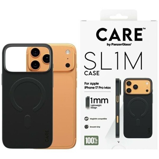 CARE by PanzerGlass SL1M MagSafe Mobildeksel i Svart for iPhone 17 Pro Max