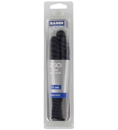 2Go Elastiske Spiralslipper 100/120 cm 1 Par Svart OneSize Skolisser