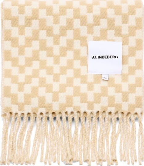 J. Lindeberg Stacked Bridge Scarf   Cream   ONE SIZE