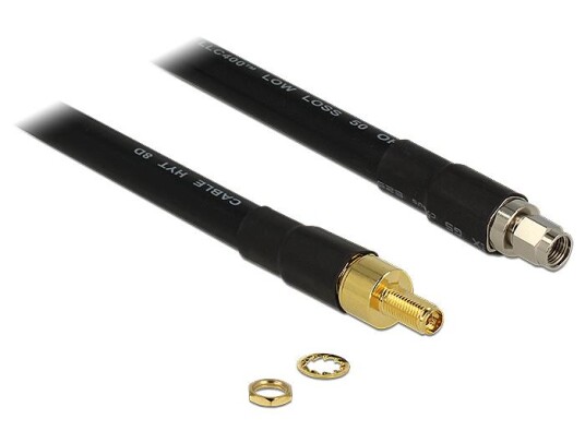 Delock CFD400 LLC400 Antenneforlengelseskabel 2m Svart