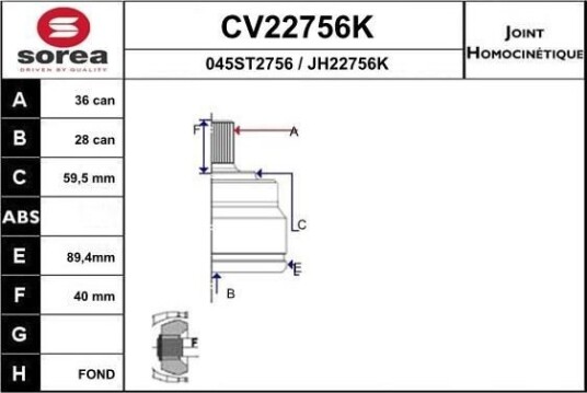 Drivledd EAI CV22756K Drivledd EAI CV22756K