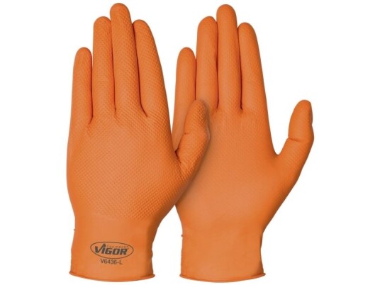 Vigor V6436-L Nitril Arbejdshandske Handsker L 100 Stk Vigor V6436-L Nitril Arbejdshandske Handsker L 100 Stk