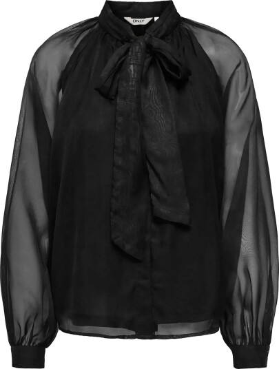 ONLY Onllumeria L/S Tie Blouse Wvn BLACK L