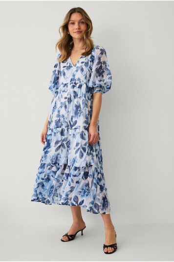Ellos Collection Kjole i chiffon Blå