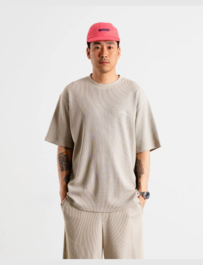 Woodbird Wbbaine Waffel Tee - Cream - L