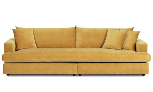 Soffadirekt BOLNUEVO 4 seters sofa Hel Pute Sennepsgul