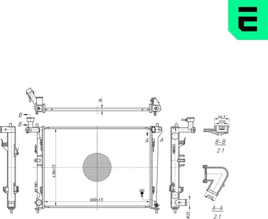 ERA 673223 Radiator motorkjøling