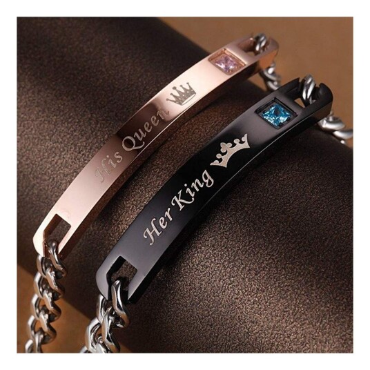 Estore Pæresmykker Pararmbånd Her King / His Queen Estore Pæresmykker Pararmbånd Her King / His Queen