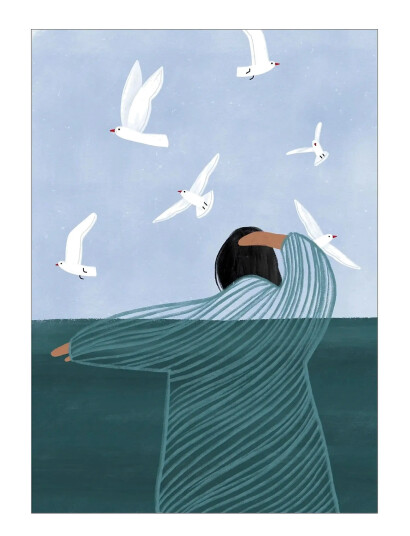 Poster & Frame Bea Muller - Seaside - Blue - 30X40CM