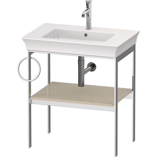 Duravit White Tulip Metallkonsoll 68,4x45x76 cm Taupe Høyglans/Krom