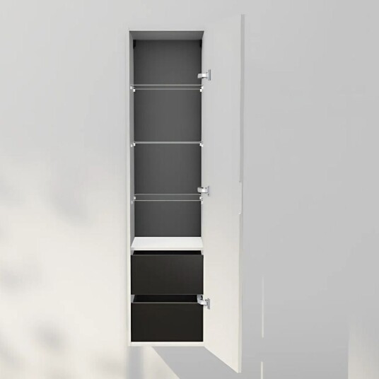 INR Iconic Nordic Rooms Solid 40/40 Høyskap med Skuffer Pure White / 40cm Høyre Hengslet