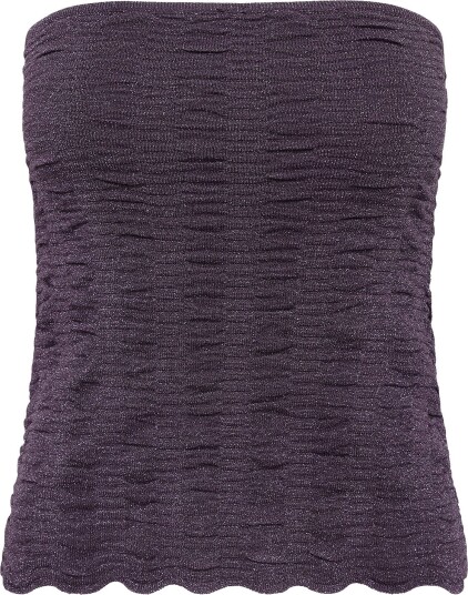 Mango Metallic Bandeau Top Purple XS