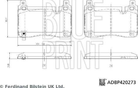 Bremseklosser BLUE PRINT ADBP420273