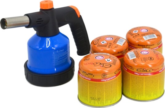 Elico Tech Tupo Gassbrenner med 4 gasspatroner 190g (1300C)