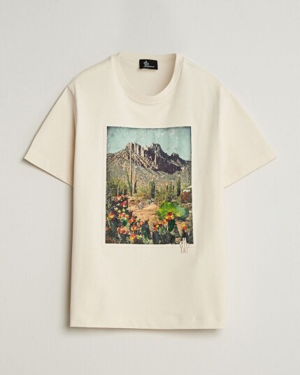 Moncler Grenoble Mountain Print T Shirt Off White Moncler Grenoble Mountain Print T Shirt Off White