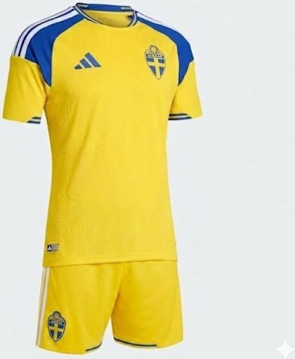 VM 2026 Sverige Hjemmefotballtrøye Gyökeres #17 S 2XL Voksen og Barn Fotballsett Trøye + Shorts + Sokker