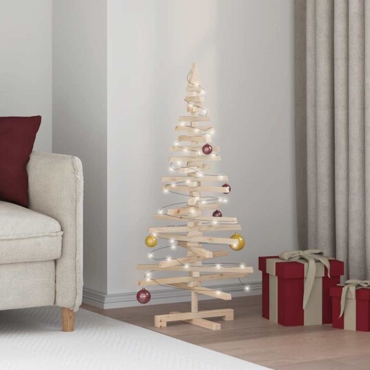 vidaXL Juletre av tre til pynt 120 cm heltre furu