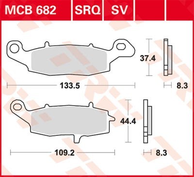 Bremseklosser TRW MCB682SV
