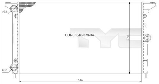 Radiator TYC 737 0014 Radiator TYC 737 0014