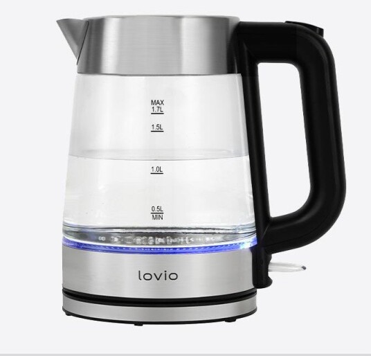 Lovio LVGEK001 Elkedel 1,7L 2200W Sølv/Grå Lovio LVGEK001 Elkedel 1,7L 2200W Sølv/Grå