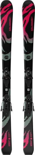 Salomon allmountainski Junior QST Black M + L6 Black Neon Punch Iceberg Green 130 cm