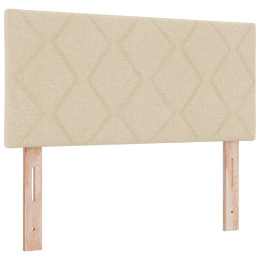 Boksfjær Seng med madrass Krem 190 x 90 cm Polyester
