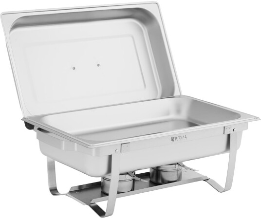 Chafing Dish - GN 1/1 - 9 L - 2 Drivstoffbeholder - 500 x 300 x 60 mm - Royal Catering RCCD_RT18_9L